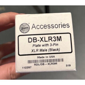 RDL D-XLR3M Plate with 3-Pin XLR Male Connectors Black NEW IN BOX SEALED